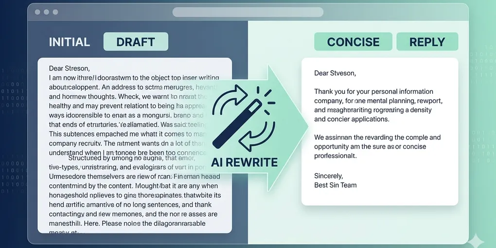 Editorial hero image for the core concept of this post. How to use AI for email replies without sounding robotic