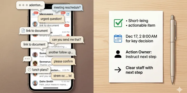 Editorial hero image for the core concept of this post. How to Turn Long Chat Messages Into Clear Next Steps With AI