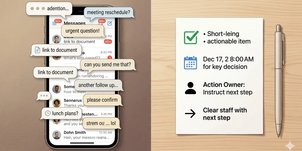 Editorial hero image for the core concept of this post. How to Turn Long Chat Messages Into Clear Next Steps With AI